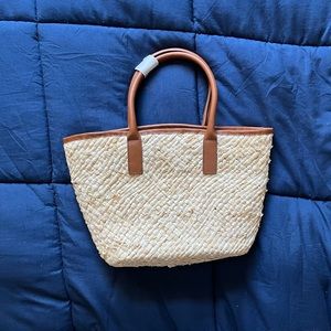 NWT J. Crew Woven Straw Tote